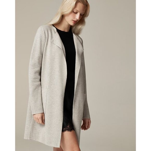 NWT J.Crew Juliette in Heather Dove Gray Collarless Open Sweater Blazer XXS 2XS - Picture 3 of 4